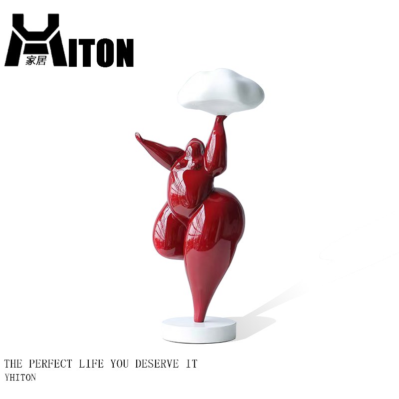 云朵抽象风韵胖妞人物雕塑摆件家居客厅玄关创意人形Y艺术软装饰