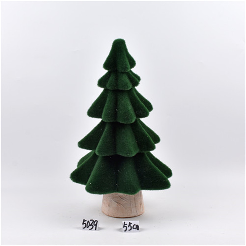 圣诞节装饰用品布艺毛绒圣诞树造型桌面摆件N商场学校橱窗场景布