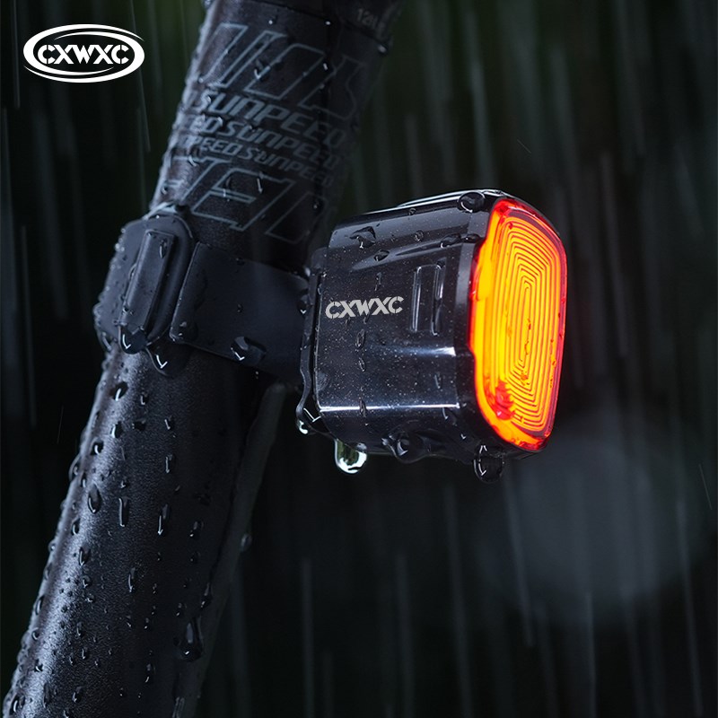 CXWXC智能感应刹o车尾灯公路山地自行车夜间骑行高亮警示安全灯
