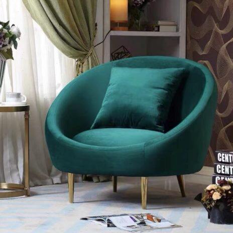 北欧个性圆形单人布艺工作室艺术家具简约现代单个休闲轻奢沙发