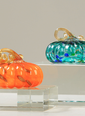 现代轻奢琉璃南瓜摆件客厅酒柜玄关书H房样板间博古架高档装饰摆