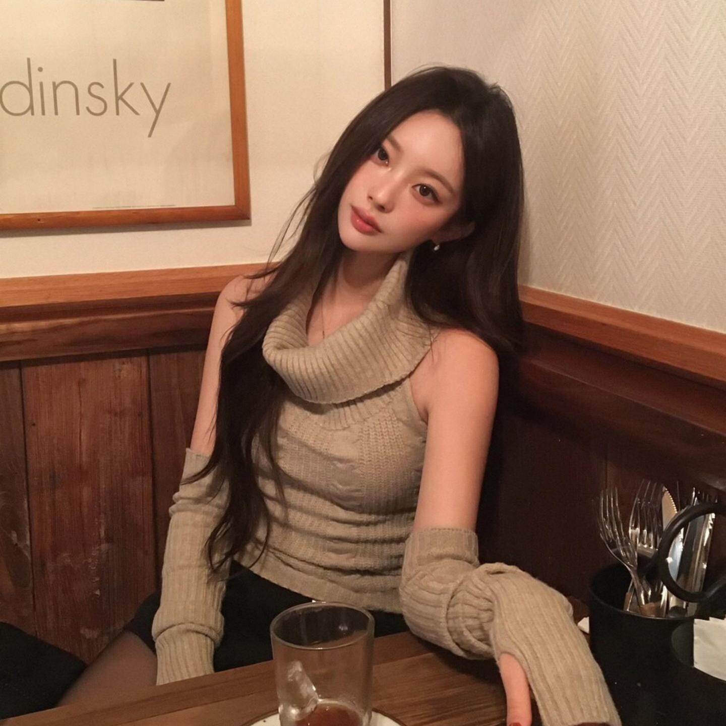 辣妹气质高领软糯毛衣女2