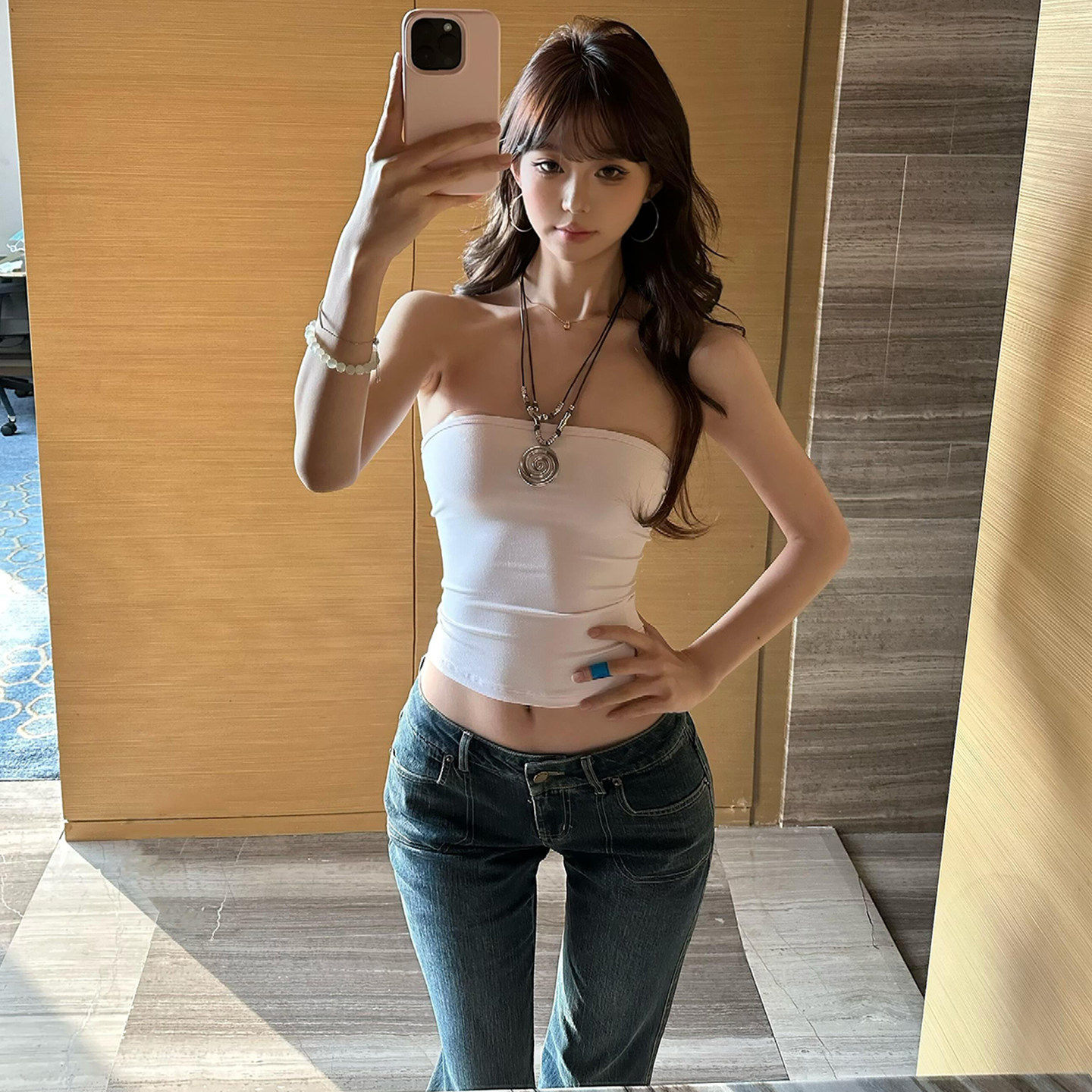 美式辣妹风白色百搭抹胸背心女2025新款纯欲性感内搭打底短款上衣