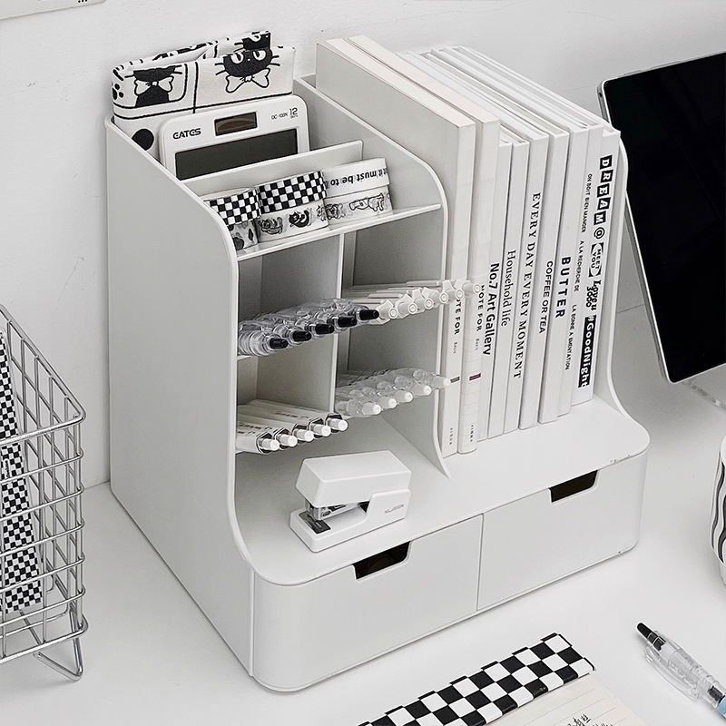 多功能书立架学生书桌书本文具收A纳架办公室桌面文件架置物架一