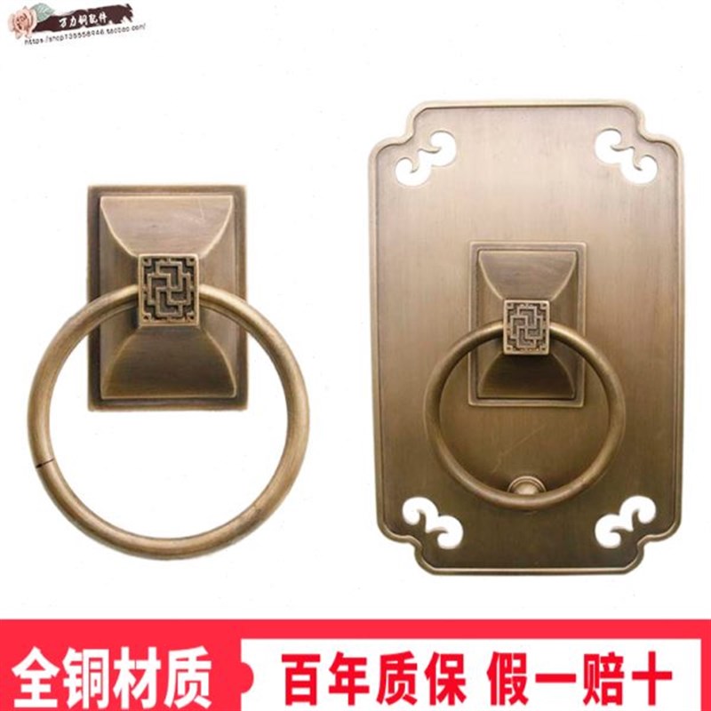 纯铜大门环别墅门拉手农家院w门铁门玻璃门把手户外防锈彷古拉手