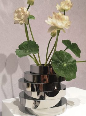 现代简约轻奢水晶花瓶摆件样板房售楼处博古架笔筒装饰品摆设