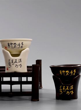 特价唐诗茶漏茶滤陶瓷过滤泡茶器功夫茶具零配滤网茶隔茶叶过滤器