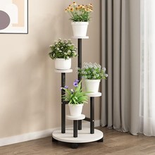 铁艺花架子客厅落地m式简约多层置物架绿植摆放架带轮可移动花盆