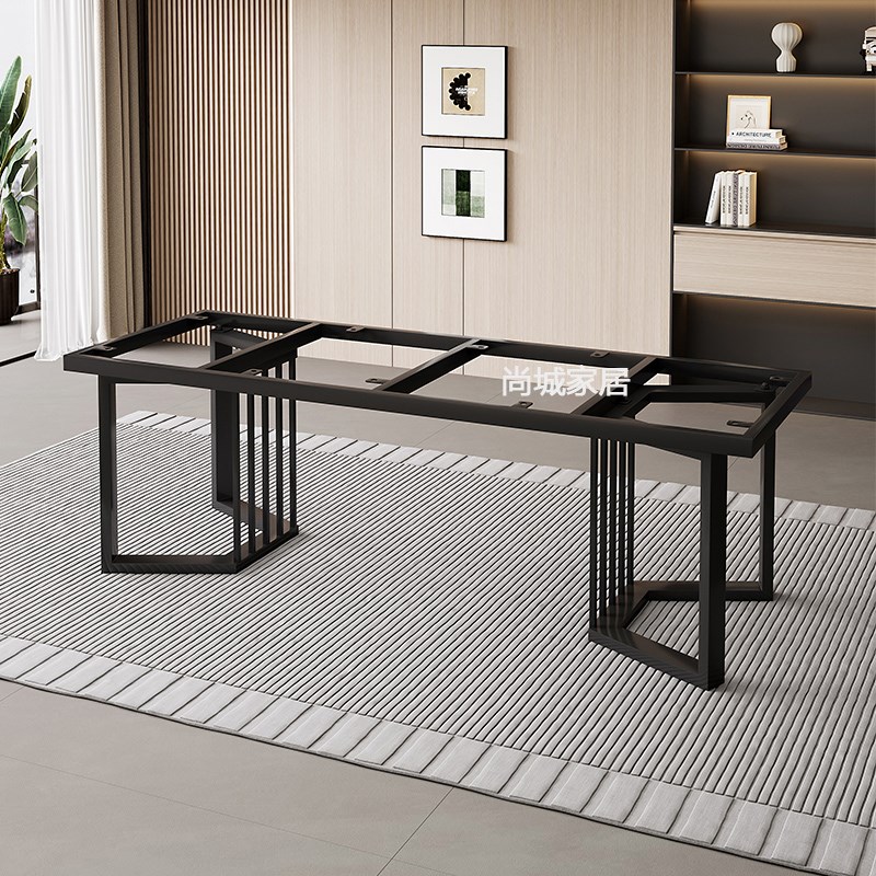 桌腿支架铁艺岩板大理石餐桌金属桌脚架子底座办公茶Y桌定制桌子