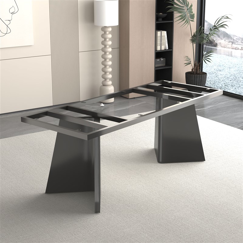 意式轻奢不锈钢桌腿大理石餐桌z桌腿支架岩板桌面底座茶桌桌脚定