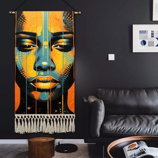 个性 饰画房间玄关挂毯宿舍遮挡挂布定制 女孩挂画布艺店铺工作室装