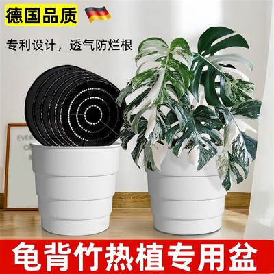 龟背竹专用花盆客厅树脂加厚耐用大号G特大大型落地深型发财树圆