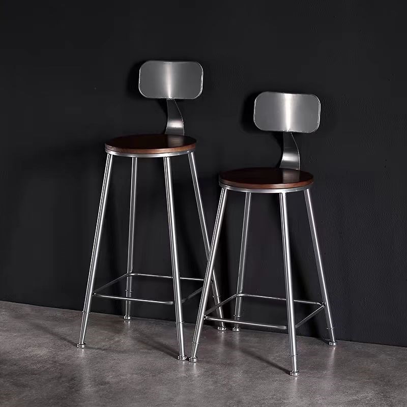 酒吧高脚椅铁艺家用吧台椅现代简约靠背吧台高椅T子北欧休闲吧凳