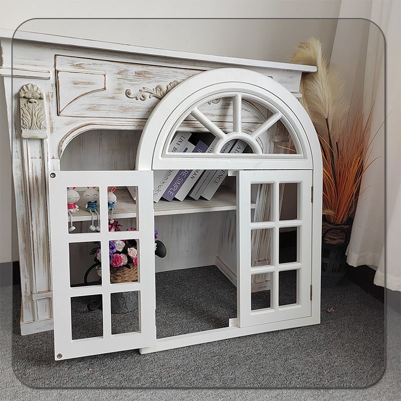 白色欧式装饰窗户框室内墙面背景墙创F意摄影拍照假窗彷真拱形壁