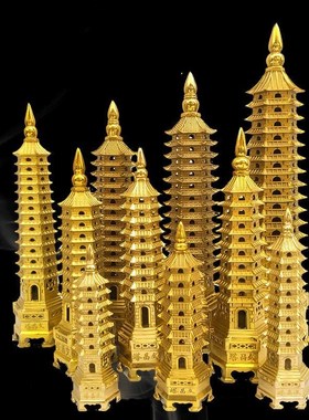 纯铜文昌塔十三h层摆件9层办公室书桌13层书房客厅桌面装饰工艺品