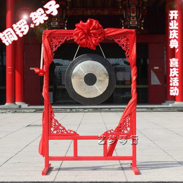 铜锣4050/60/70/80金色锣开道锣庆典锣抄锣庆活动锣纯铜锣架锣鼓