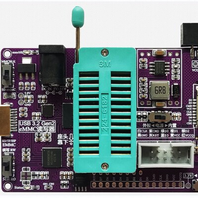 EMMC镜像读写器 ISP飞线读写 RT809H座转SD TF 汽车导航BGA镜像座