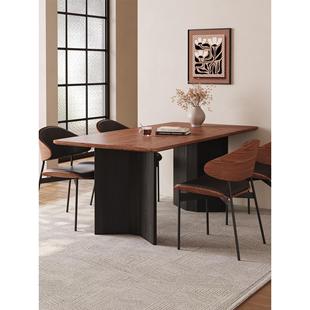 2025新款中古风实木折叠餐桌伸缩可变圆桌圆形黑色高端家庭小户型