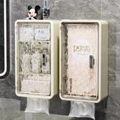 日本进口卫生间厕纸盒厕所纸巾卫生巾收纳置物架防水壁挂式 免打孔