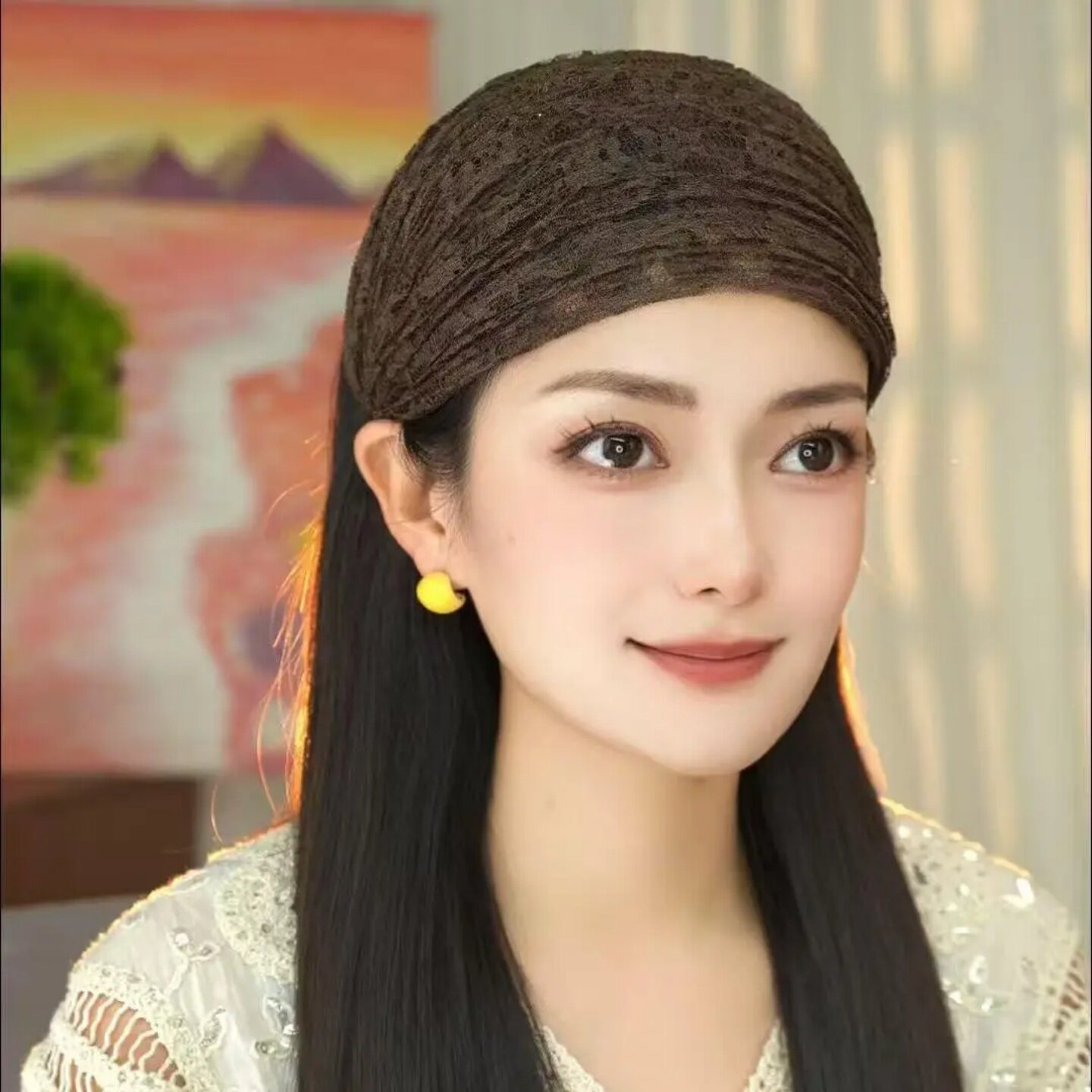 蕾丝宽边遮白发遮碎发发箍女款头箍发带洗脸外戴带齿防滑发卡发饰