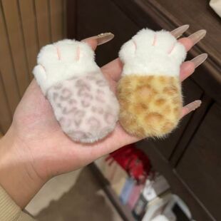 宁舟原宿辣妹可爱小猫爪发夹发饰夹子毛绒秋冬刘海发卡头饰韩版女