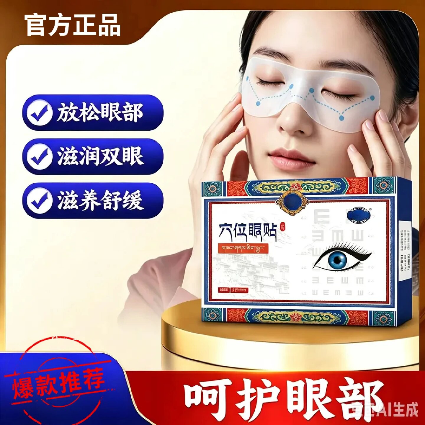 藏全堂穴位眼贴缓解滋润眼睛干涩视觉疲劳护眼清润透气眼部护理贴