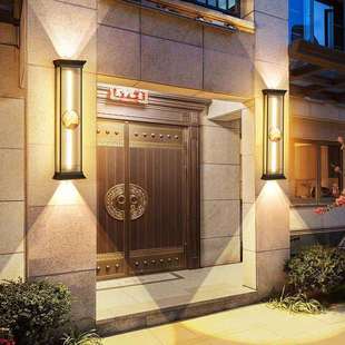 户外壁灯超亮上下发光射灯长条别墅大门口两侧柱子壁灯室外露台灯