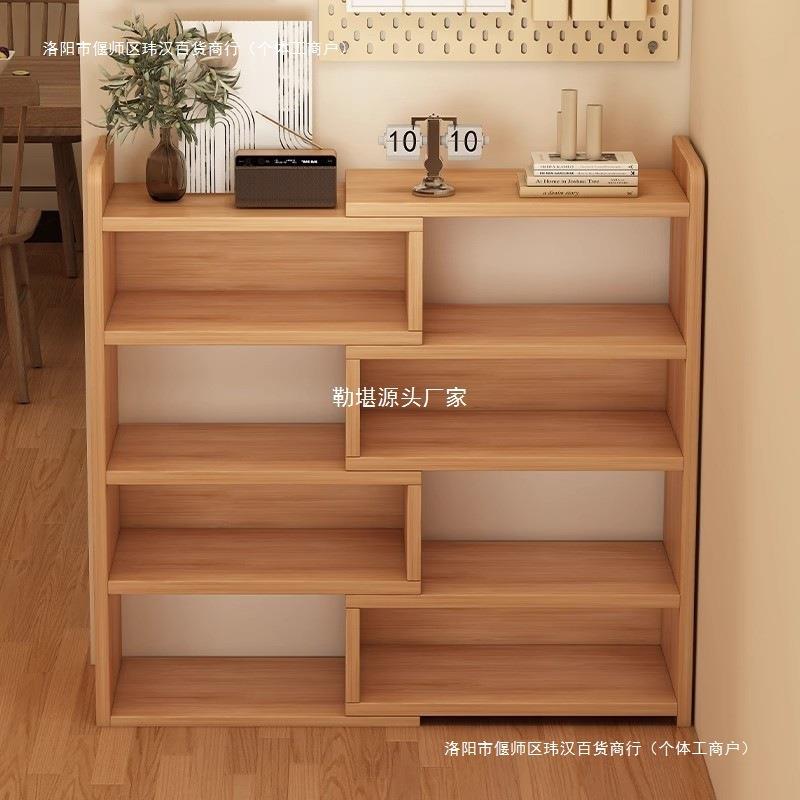 实木书架置物架落地一体靠墙转角储物柜子不占地方简易家用小书柜
