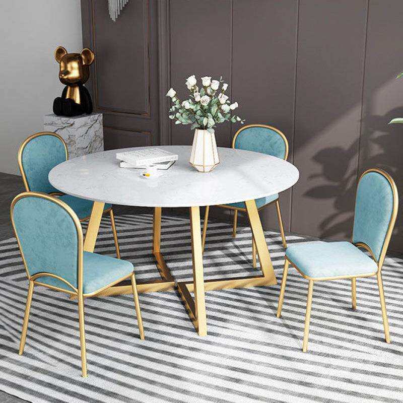 餐桌大理石圆桌小户型家用桌椅组合简约客厅长方形吃饭桌外贸货源