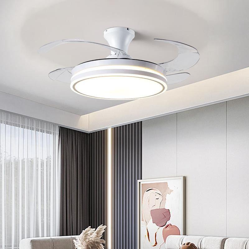 隐形风扇灯现代简约吊扇灯新款吸顶风扇吊灯餐厅客厅卧室一体