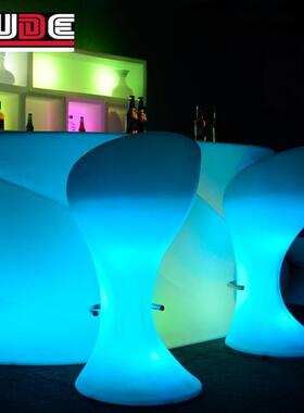 led高脚小蛮腰酒吧凳 创意发光吧台户外活动展览遥控多色鸡尾椅子