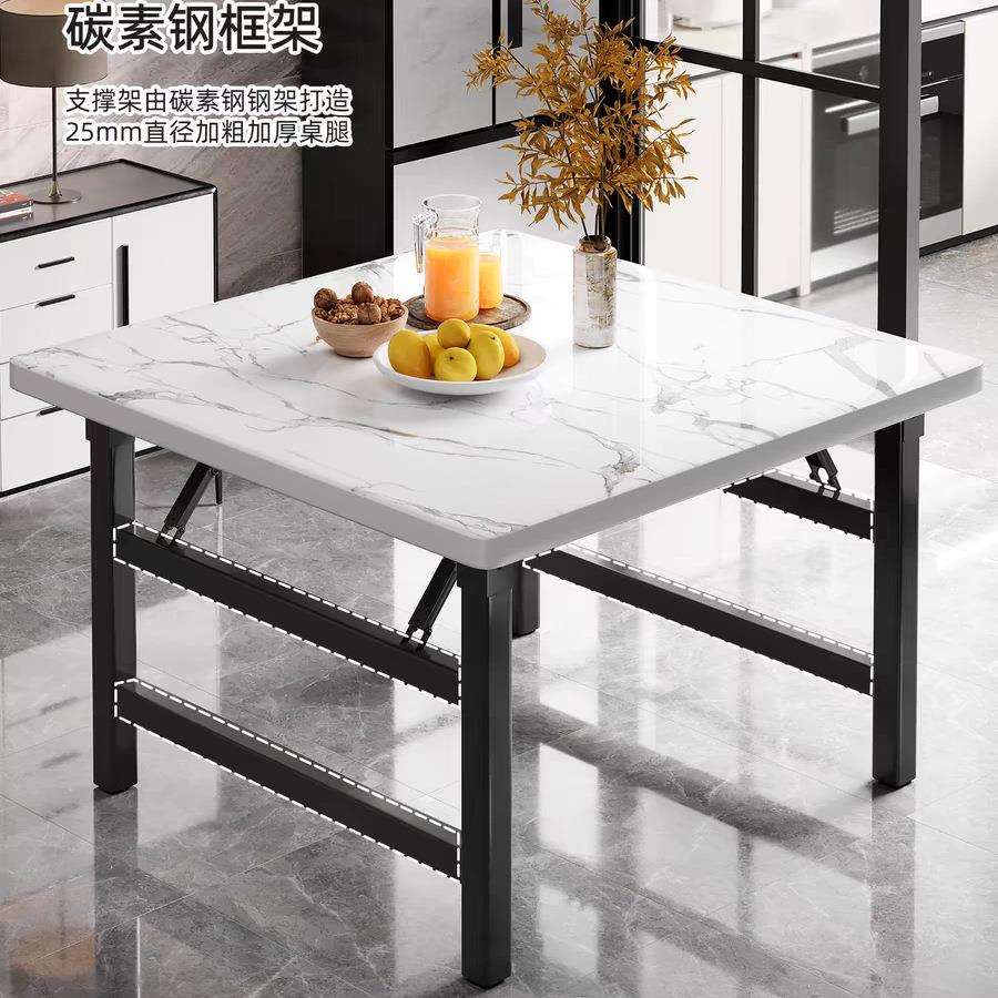正方形吃饭桌子家庭家用折叠餐桌简约四方饭桌出租房两用折叠桌子