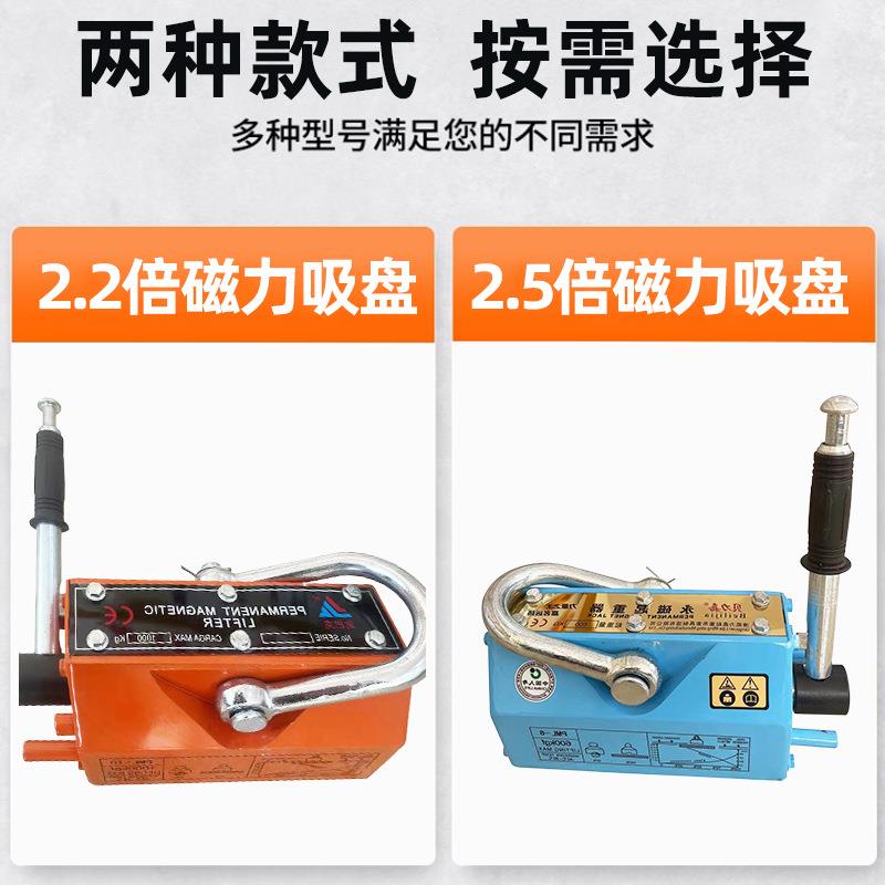 钢板磁力器吸铁板工具磁力吊2.5倍永磁吸盘1吨永磁起重器磁力吸盘