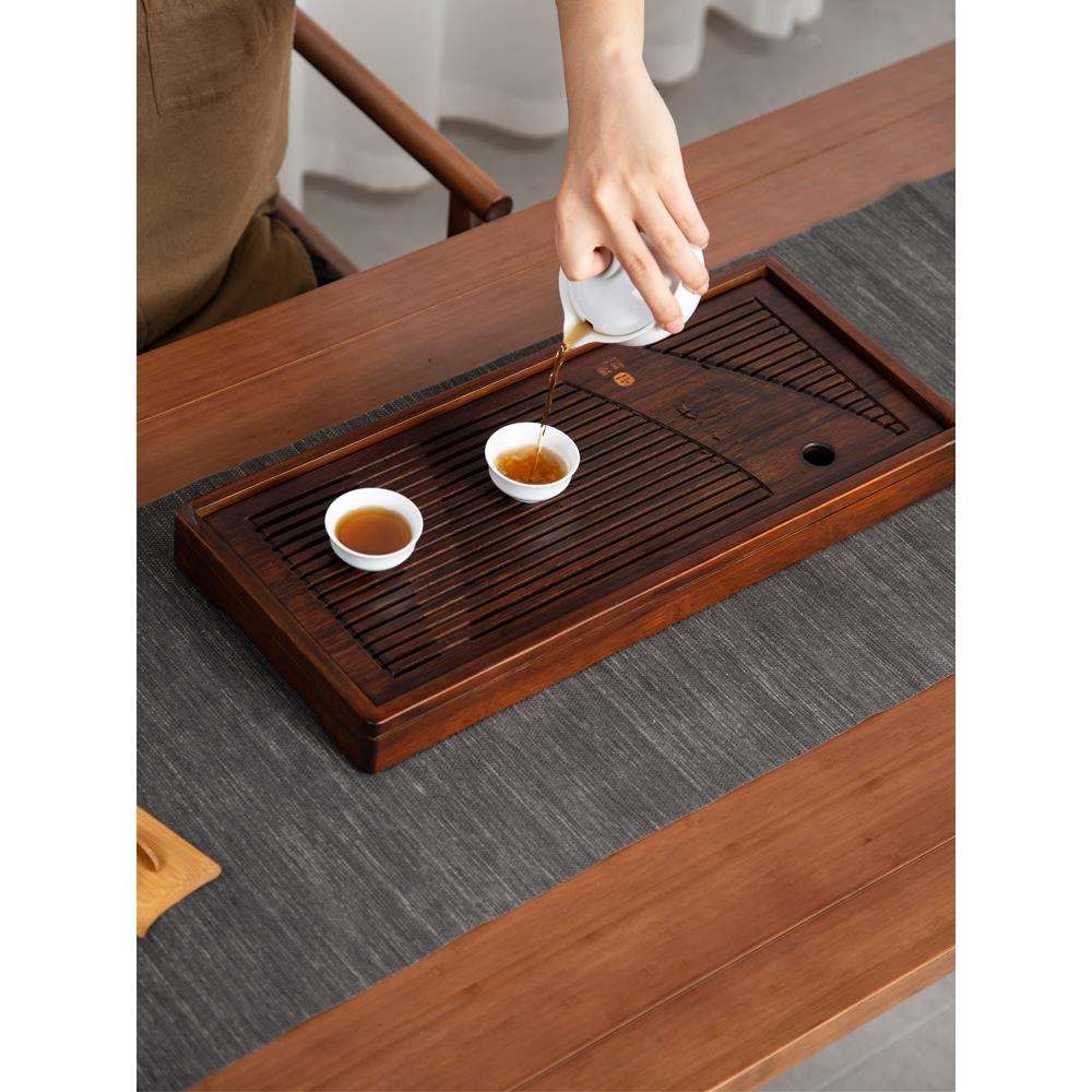 现简约代竹制家用储水干泡台茶台托盘茶海茶几茶盘