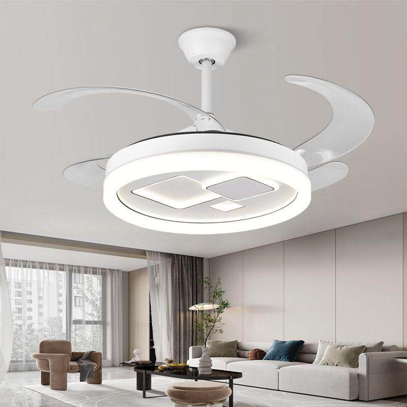 吊扇灯风扇灯后现代高亮度家用客厅餐厅卧室隐形灯扇一体电扇带灯