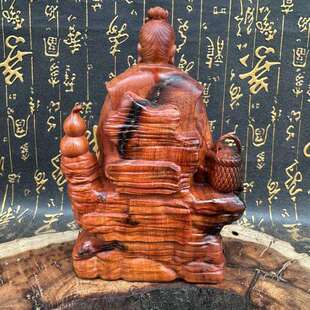 枣木孙思邈像家居摆件名医圣神医孙思邈神像工艺品摆设摆件
