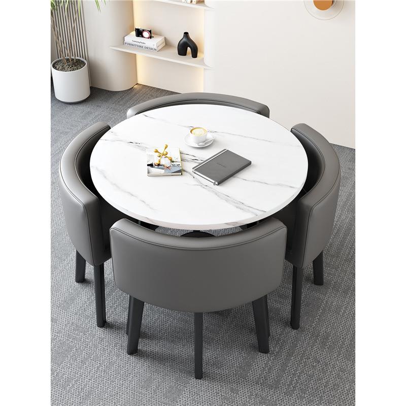 商店铺面接待桌会客谈判小圆桌子办公室休闲桌椅简约洽谈桌椅组合