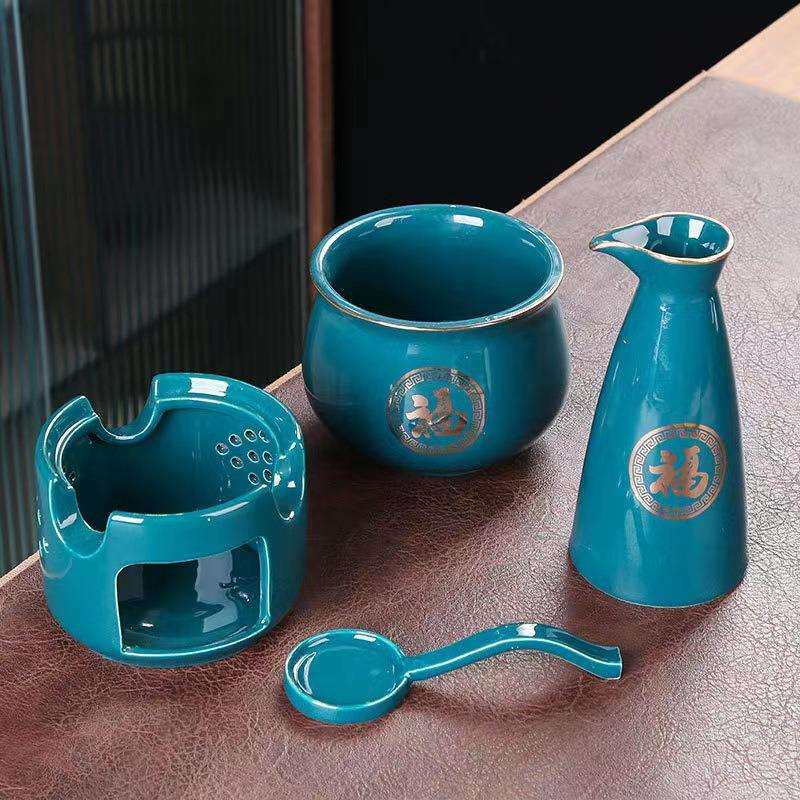 简约温酒器高档酒具酒杯酒壶套装烫酒壶陶瓷家用煮酒器清酒黄酒