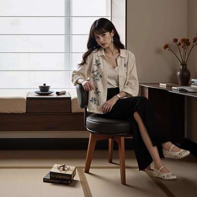 中古餐椅家用小户型2025新款靠背设计简约餐厅可旋转复古实木椅子