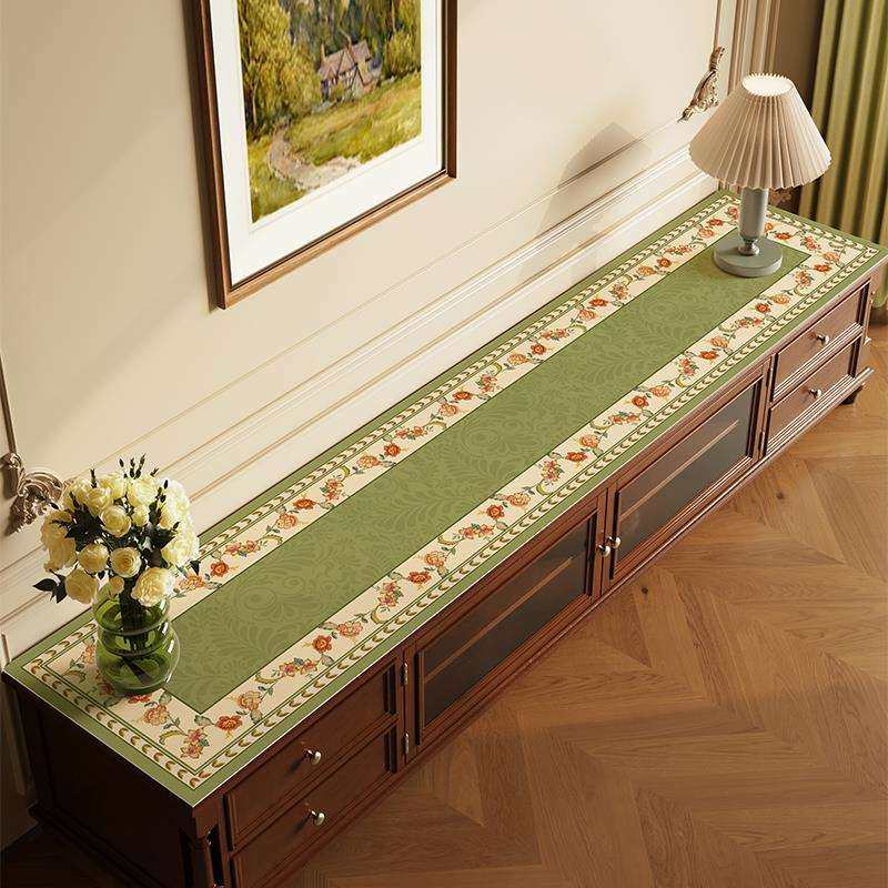 复古感电视柜桌垫玄关桌布防水防油防脏台面保护垫,3C数码配件,USB灯,淘宝优惠券,粉丝福利购,淘宝优惠卷