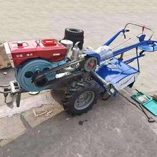 手扶式圆盘犁地翻土机柴油小型手扶拖拉机农耕运输大马力拖拉机
