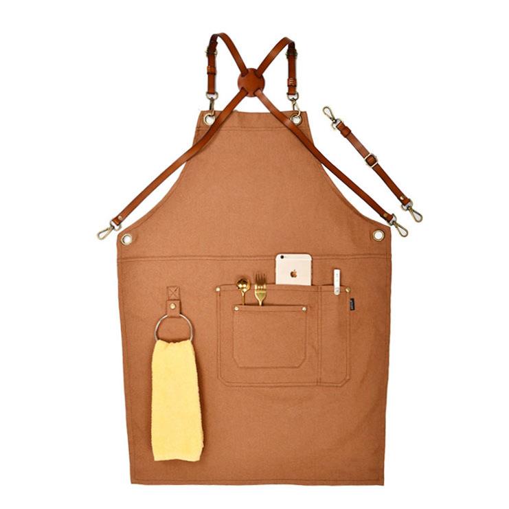 防水防油围裙时尚家用厨房成人围腰女餐饮上班工作服咖啡店围裙