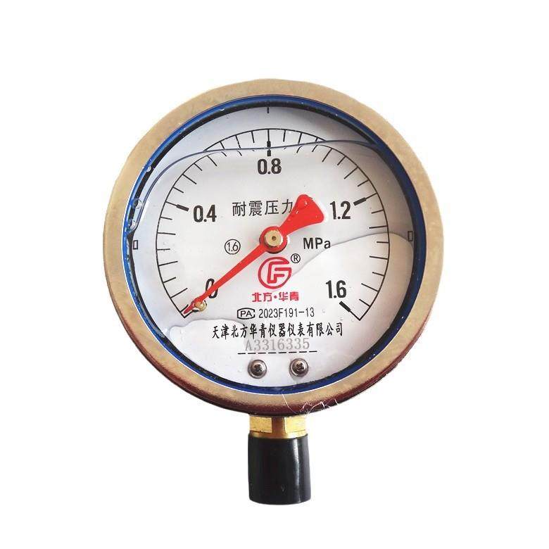 厂家北方华青 YN-100耐震压力表 充油压力表抗震油压表