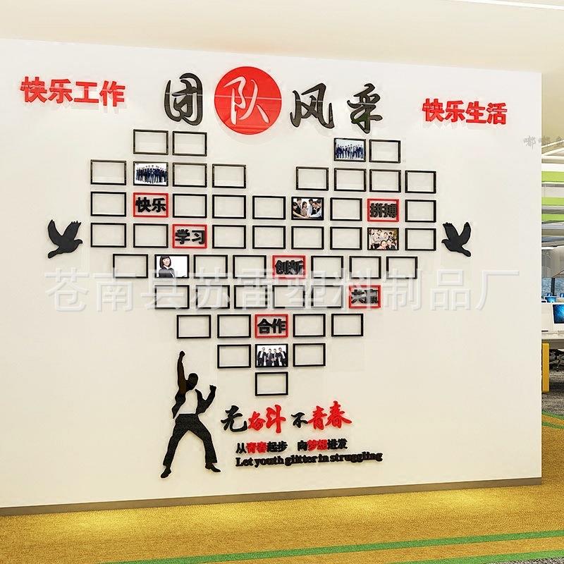 员工团队风采展示文化墙励志墙贴办公室企业公司照片墙装饰贴纸