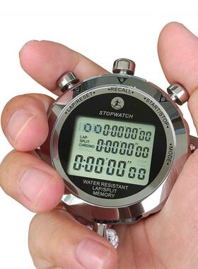 厂家提供PS-6100属三排显示秒表 秒表 100道 金属秒表