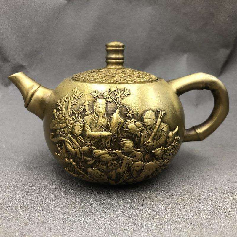 古玩杂项铜壶酒壶水壶八仙壶家居工艺摆件铜器实用小壶仿古