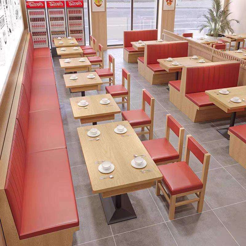 主题餐厅卡座沙发餐桌椅组合中式饭店小吃烧烤店靠墙餐饮家具商用