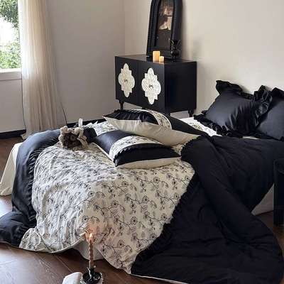 奥菲莉亚 韩式法式复古浪漫全棉四季100长绒棉四件套