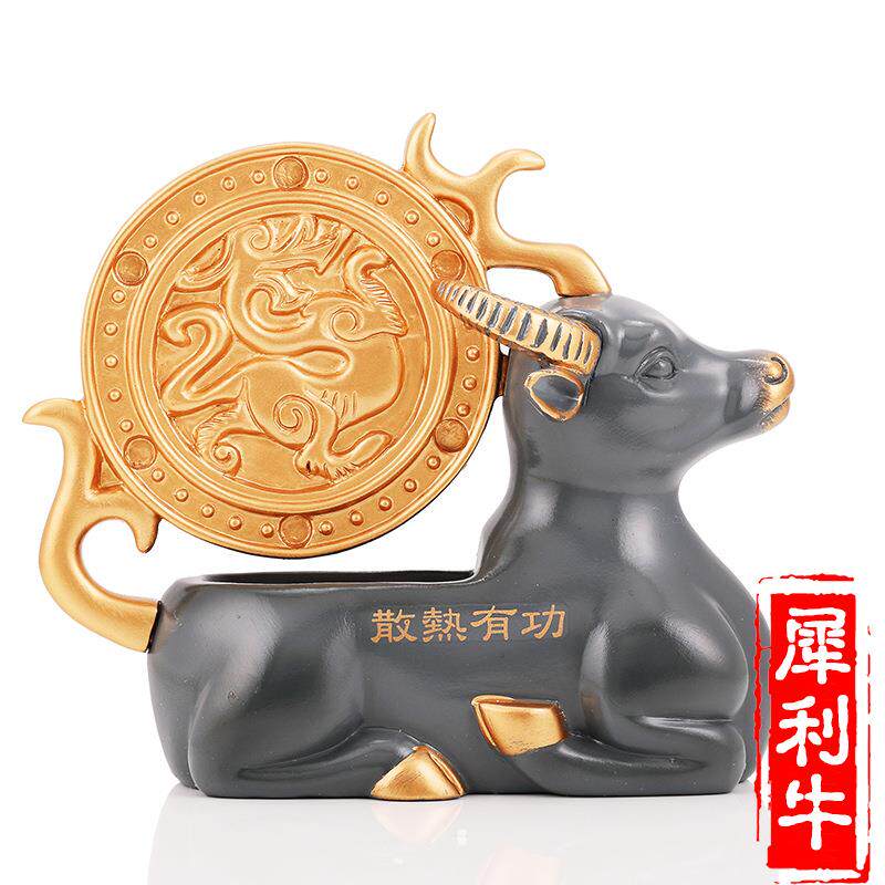 李居明吉祥物南方犀利牛摆件当时得令办公室摆设