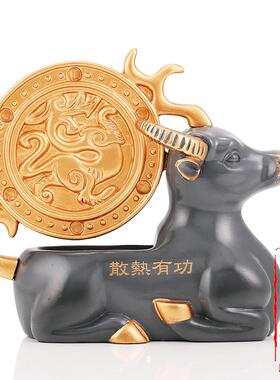 李居明吉祥物南方犀利牛摆件当时得令办公室摆设